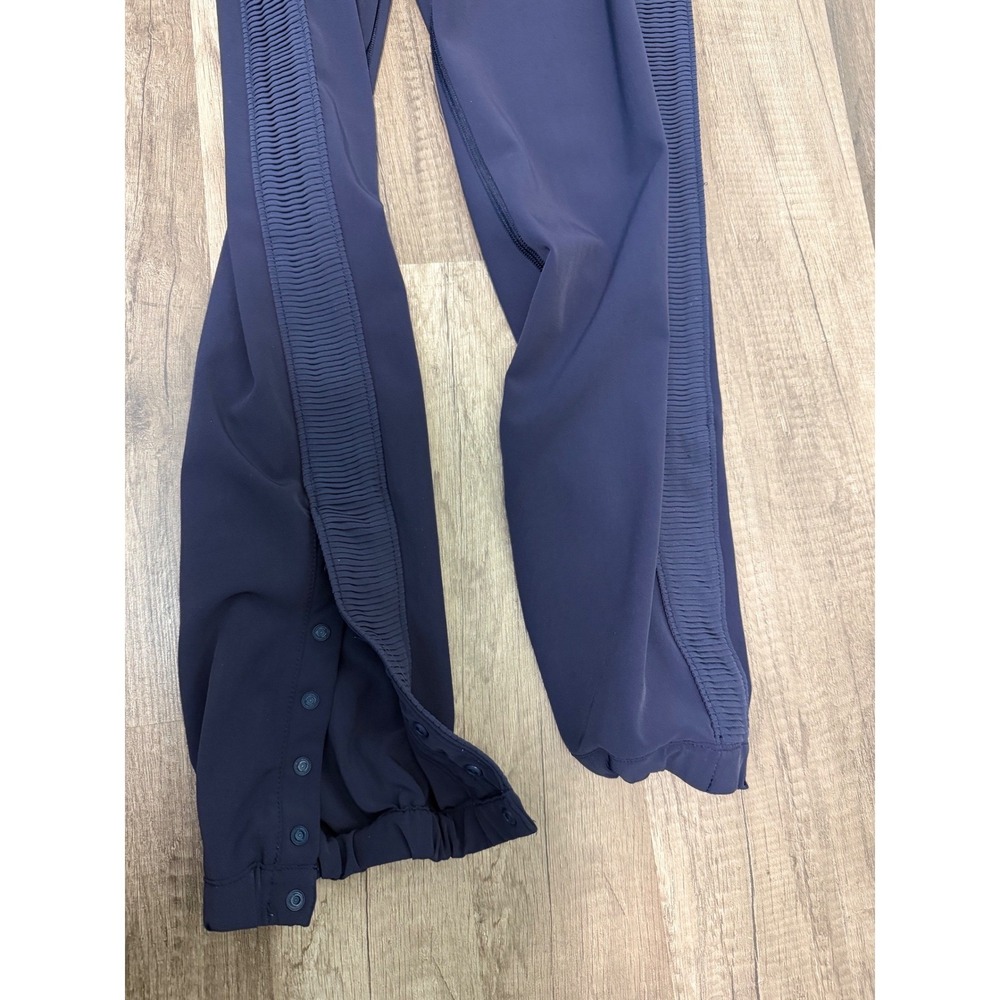 Ivivva Lululemon Girls Navy Blue Pleated Side Snap Button Jogger Pants Size 12 - Picture 4 of 6